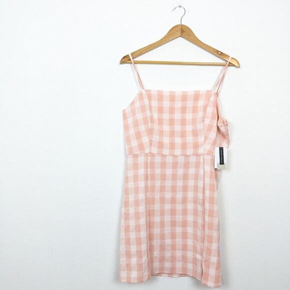 NWT BP Plaid Light Pink Summer Mini Dress - Picture 4 of 9